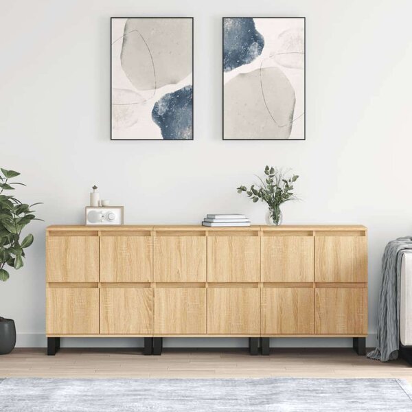 VidaXL Sonoma Tölgy Fa Tálalószekrény - 3 db, 180x35x70cm