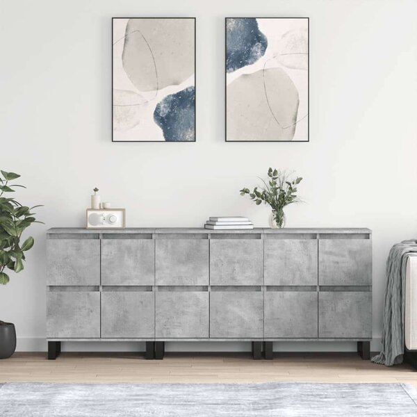 VidaXL Tálalószekrény - Betonszürke - 3 db - 180x35x70cm