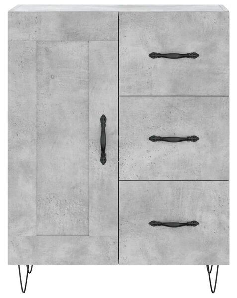 Betonszürke szerelt fa magasszekrény 69,5 x 34 x 180 cm