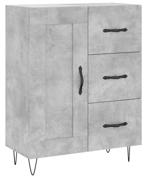 Betonszürke szerelt fa magasszekrény 69,5 x 34 x 180 cm