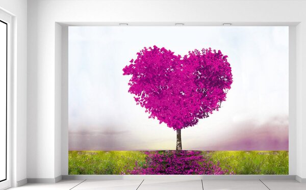 Fotótapéta Sötét-rózsaszín szeretetfa