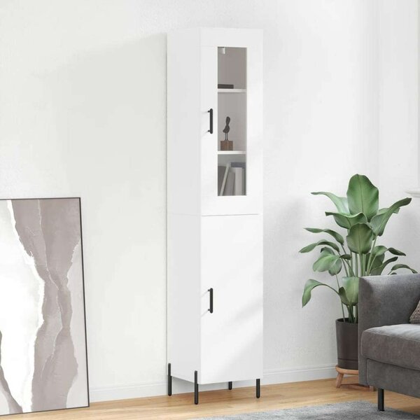 Fehér Fa Magasszekrény - 180 cm - Modern Tároló
