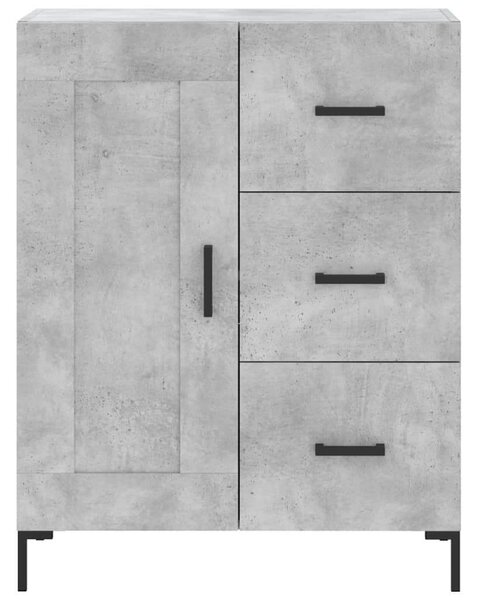 VIDAXL Magas Szekrény - Betonszürke - 69,5x34x180 cm