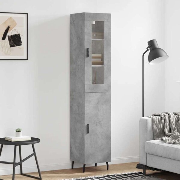 Modern Magas Szekrény - Beton Szürke - 180 cm