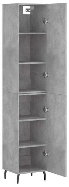 Modern Beton Szürke Magasszekrény - 180 cm