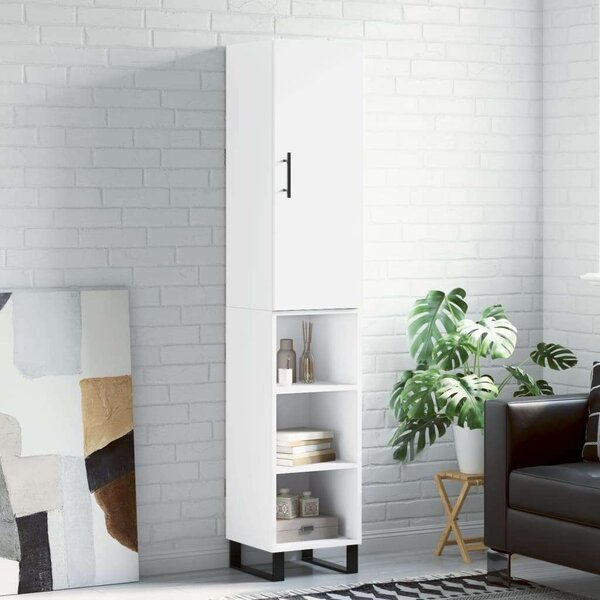 VidaXL Fehér Fa Magasszekrény - 34,5x34x180 cm