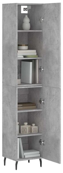 Modern Beton Szürke Magasszekrény - 180 cm