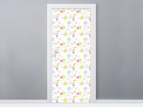 Gario Fotótapéta ajtóra Vidám színes kerekek Anyag: Öntapadó, Méret: 95 x 205 cm