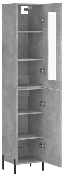 Modern Magas Szekrény - Beton Szürke - 180 cm