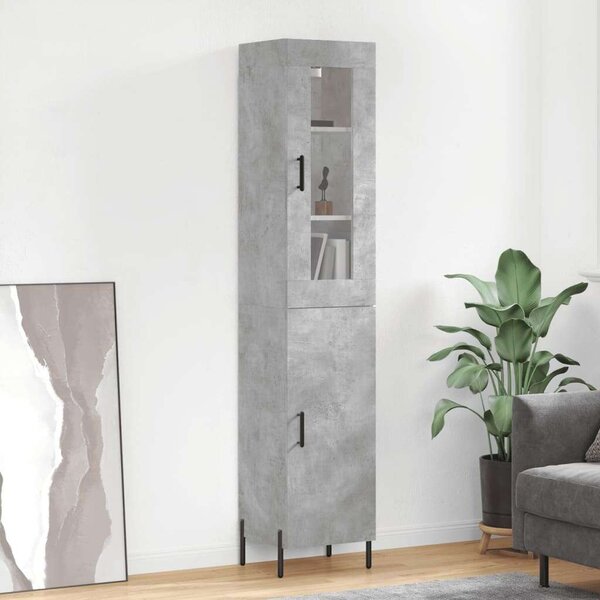 Modern Magas Szekrény - Beton Szürke - 180 cm