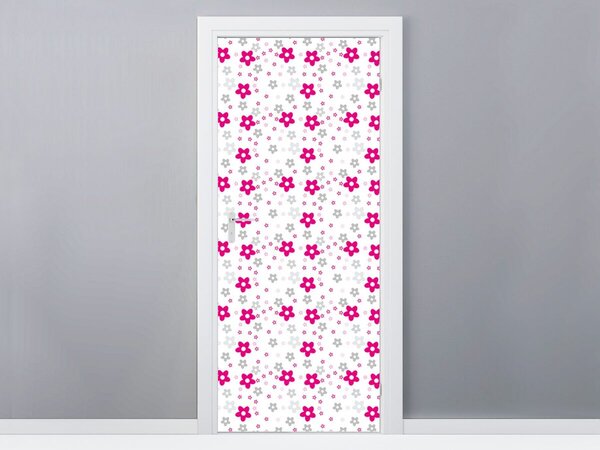 Gario Fotótapéta ajtóra Egy kupac lila virág Anyag: Öntapadó, Méret: 95 x 205 cm