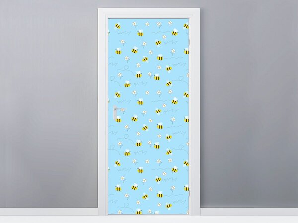 Gario Fotótapéta ajtóra Repülo méhecskék Anyag: Öntapadó, Méret: 95 x 205 cm