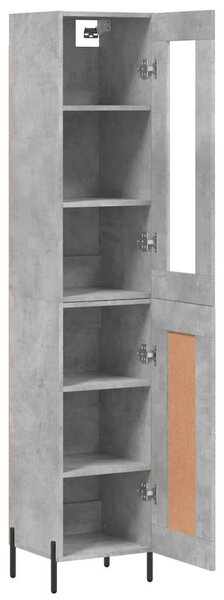 Modern Magasszekrény - Betonszürke - 34,5x34x180 cm