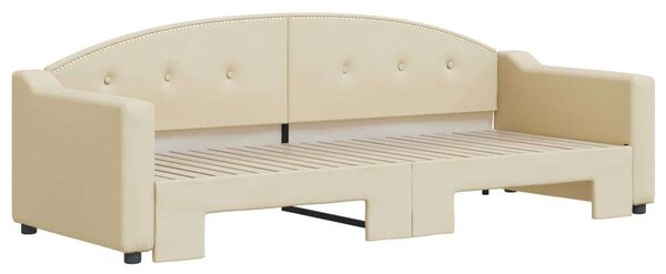 VidaXL krémszínű kihúzható szövet heverő 80 x 200 cm
