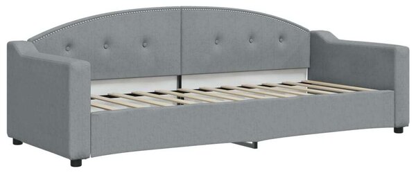 VidaXL világosszürke kihúzható szövet heverő matracokkal 80 x 200 cm
