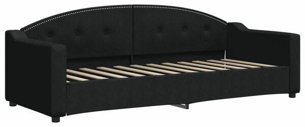 VidaXL fekete kihúzható szövet heverő matracokkal 80 x 200 cm