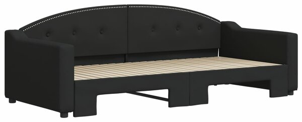 VidaXL fekete kihúzható szövet heverő 90x200 cm