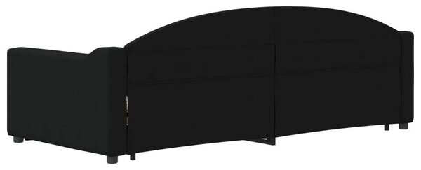 VidaXL fekete kihúzható szövet heverő 90x200 cm