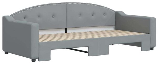 VidaXL világosszürke kihúzható szövet heverő 90 x 200 cm