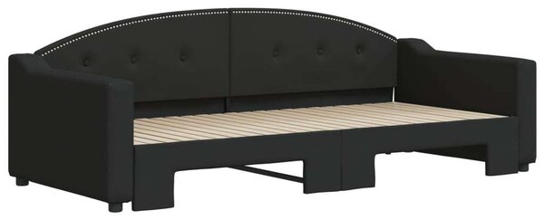 VidaXL fekete kihúzható szövet heverő 90x200 cm