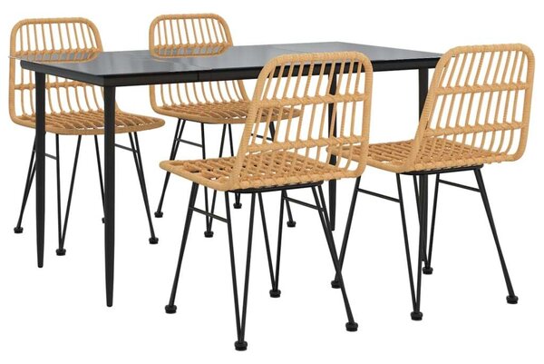 5 részes polyrattan kerti étkezőgarnitúra