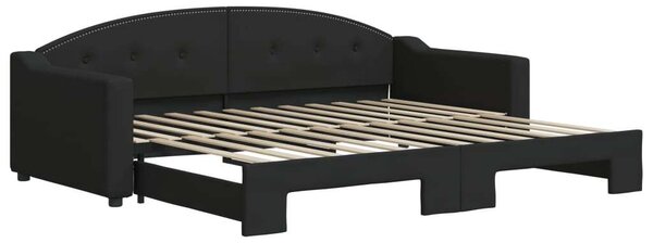 VidaXL fekete kihúzható szövet heverő 90x200 cm