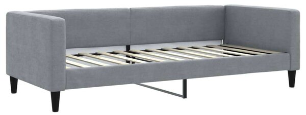 VidaXL világosszürke kihúzható szövet heverő fiókokkal 90 x 200 cm
