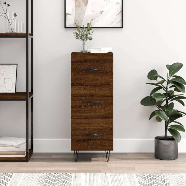 VidaXL barna tölgy színű szerelt fa tálalószekrény 34,5 x 34 x 90 cm