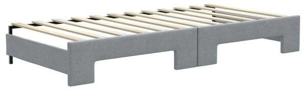 VidaXL világosszürke kihúzható szövet heverő fiókokkal 100 x 200 cm