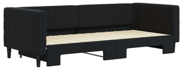 VidaXL fekete kihúzható bársony heverő 90x200 cm