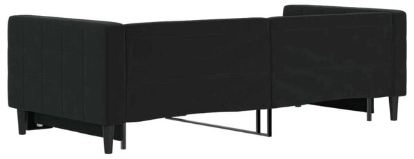 VidaXL fekete kihúzható bársony heverő 90x200 cm