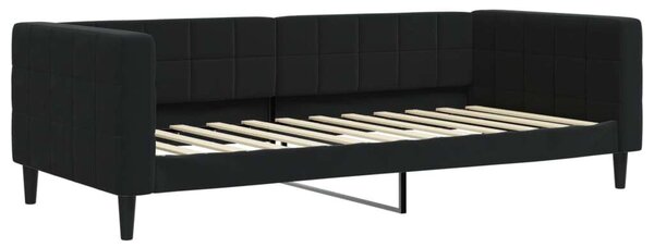 VidaXL fekete kihúzható bársony heverő 90x200 cm