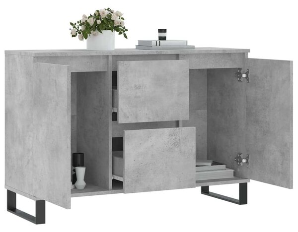 Betonszürke forgácslap tálalószekrény 104 x 35 x 70 cm