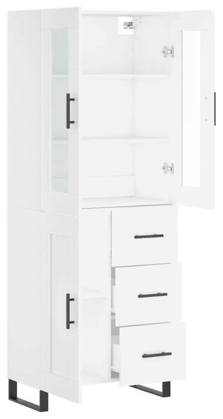 VidaXL Fehér Fa Magasszekrény - 69,5x34x180 cm
