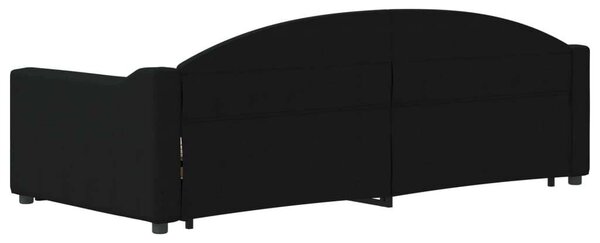 VidaXL fekete kihúzható szövet heverő fiókokkal 90 x 200 cm