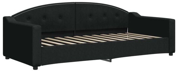 VidaXL fekete kihúzható szövet heverő fiókokkal 90 x 200 cm