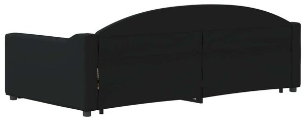 VidaXL fekete kihúzható szövet heverő fiókokkal 100 x 200 cm