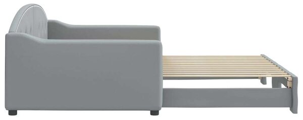 VidaXL világosszürke kihúzható szövet heverő 100 x 200 cm