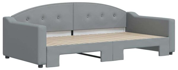 VidaXL világosszürke kihúzható szövet heverő 100 x 200 cm