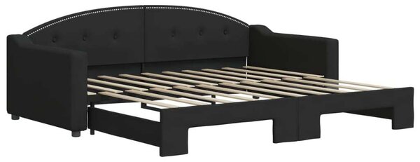 VidaXL fekete kihúzható szövet heverő 90 x 190 cm