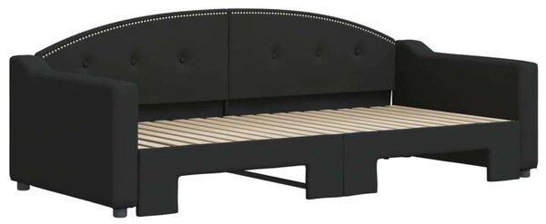 VidaXL fekete kihúzható szövet heverő 90 x 190 cm