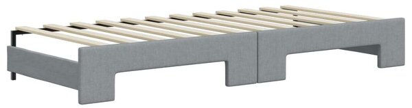 VidaXL világosszürke kihúzható szövet heverő fiókokkal 80 x 200 cm