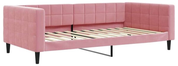 VidaXL rózsaszín kihúzható bársonyheverő 100 x 200 cm