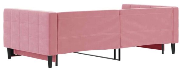VidaXL rózsaszín kihúzható bársonyheverő 100 x 200 cm