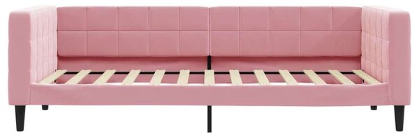 VidaXL rózsaszín kihúzható bársonyheverő 100 x 200 cm