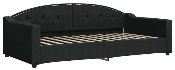 VidaXL fekete kihúzható szövet heverő fiókokkal 100 x 200 cm
