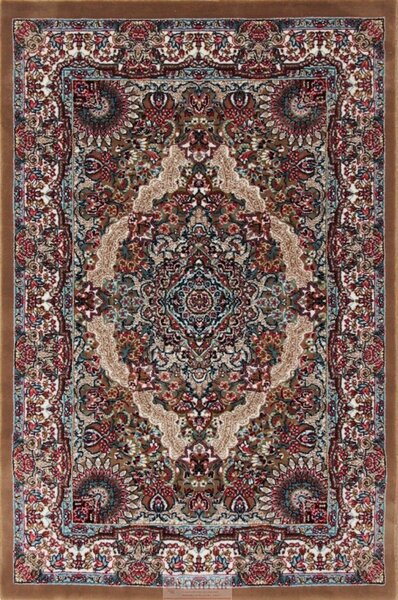 Perzsa szőnyeg barna Medalion 160x230 prémium perzsa gépi szőnyeg akrilból