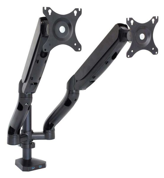 ART RAMM L-18GD 10"-32" Asztali Monitor tartó - Fekete (2 kijelző)