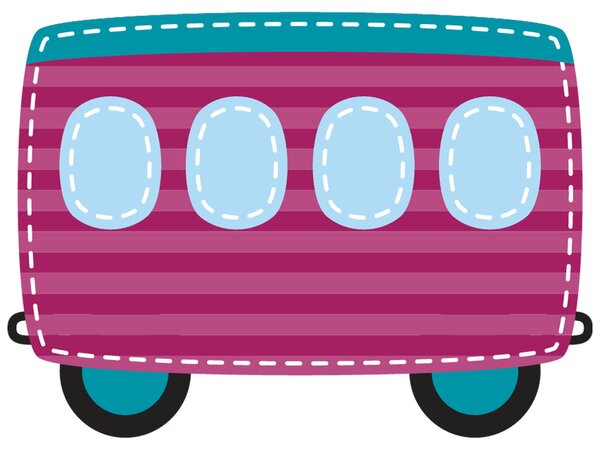 Gario Gyerek falmatrica Sötétrózsaszín vagon Méret: 50 x 50 cm