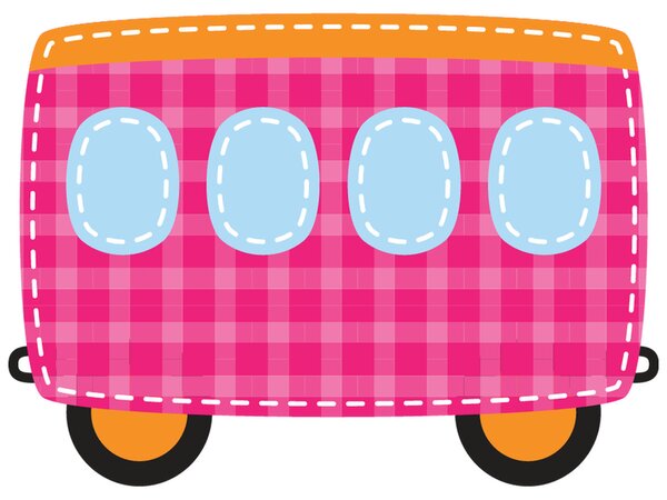 Gario Gyerek falmatrica Rózsaszín vagon Méret: 10 x 10 cm